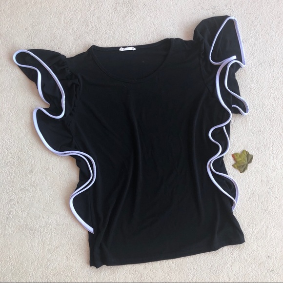 Nordstrom Tops - 🚫Sold🚫 Nordstrom Black Ruffle Blouse
